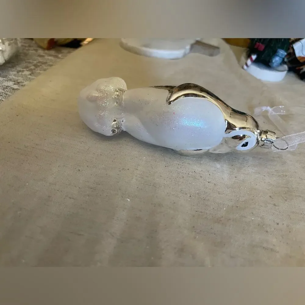 Penguin blown glass Christmas Ornament